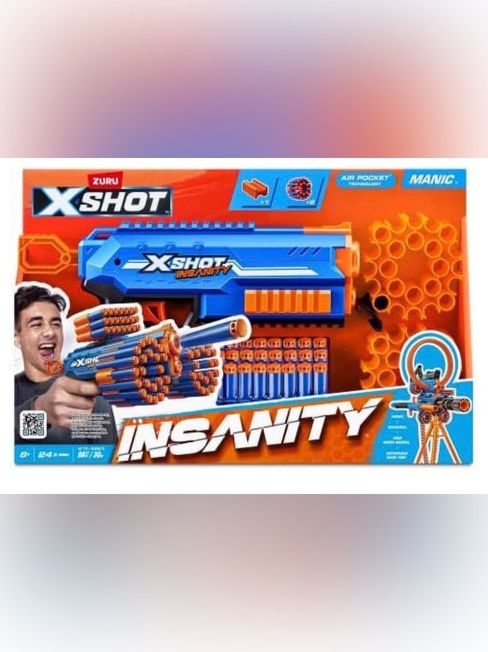 E15 Zuru XSHOT Insanity Ragefire 24 Darts Toy Gun